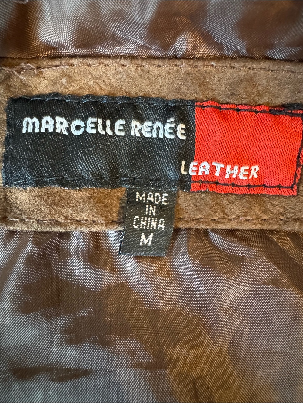 Women's Brown Ruffled Zip-Front Leather Jacket - Picture 6 of 9